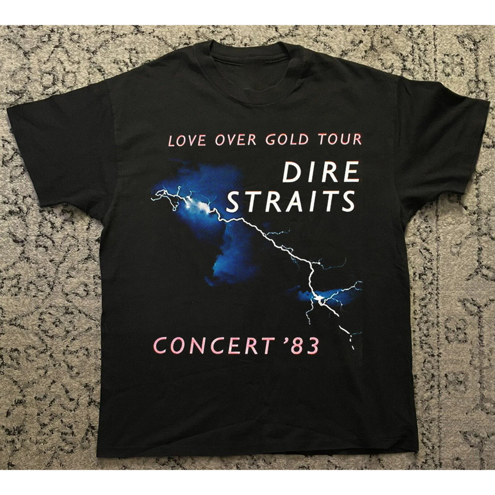 Dire Straits Concert 83 Cotton Black T Shirt